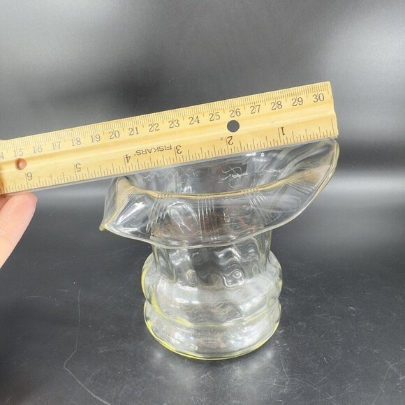 Antique Jack In The Pulpit Vase Bowl Transparent Light Yellow Glass Vintage Vase - Picture 6 of 13